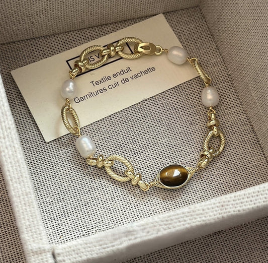 ANTIQUE GOLDEN PEARL BRACELET